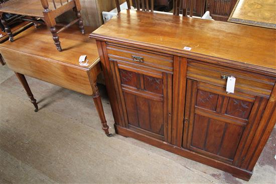 Late Victorian walnut cabinet & a Victorian mahogany pembroke table